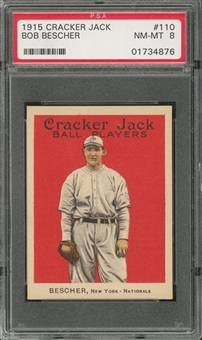 1915 Cracker Jack #110 Robert Bescher – PSA NM-MT 8 